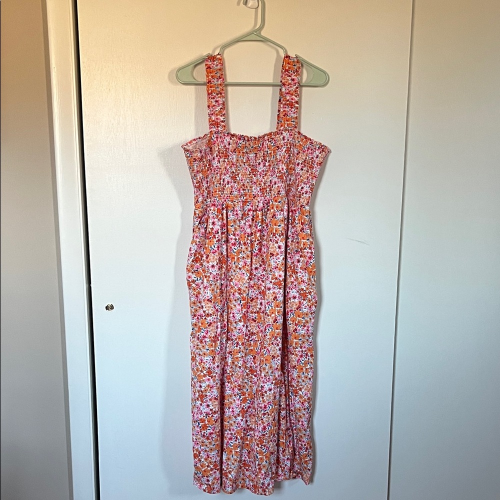 Old Navy Floral Pink and Orange Dress